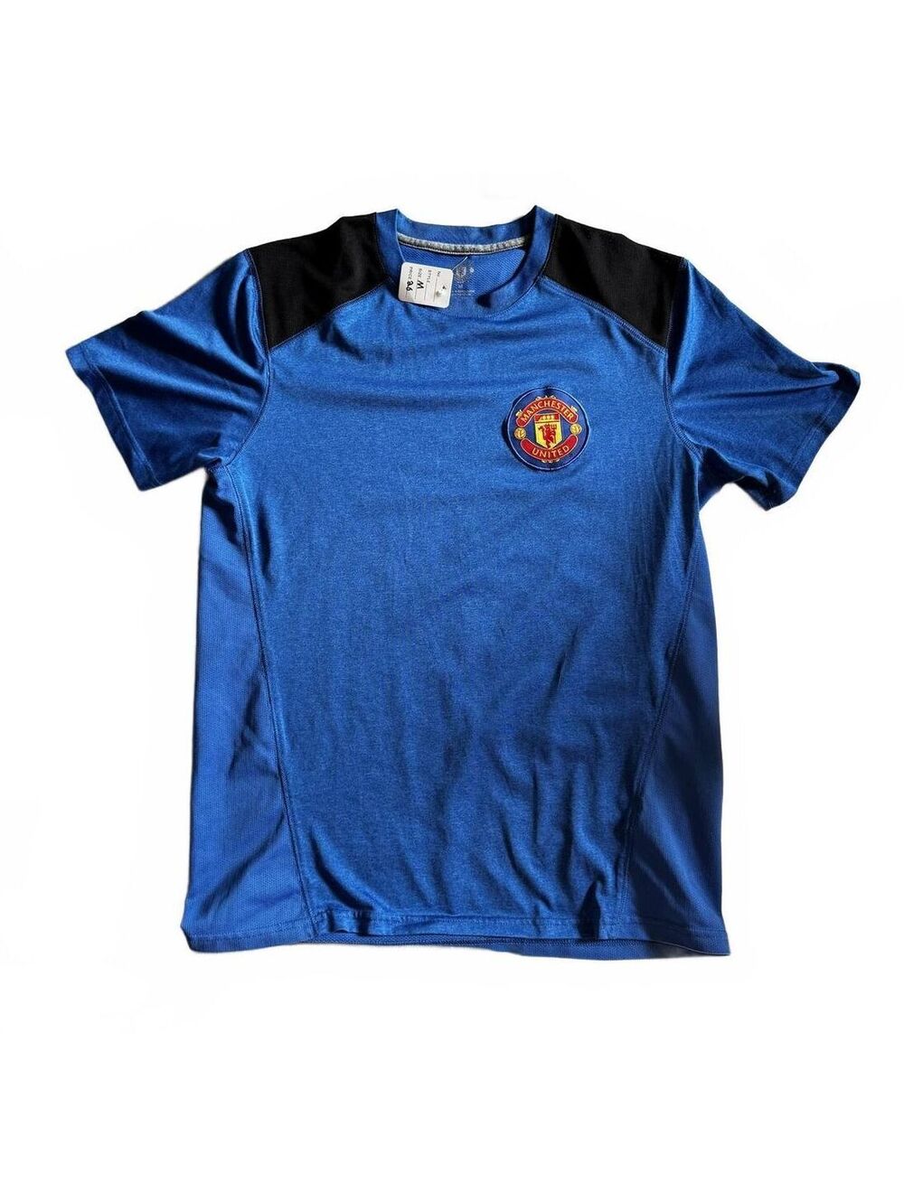 Manchester United Blue and Black Athletic T-Shirt Size M